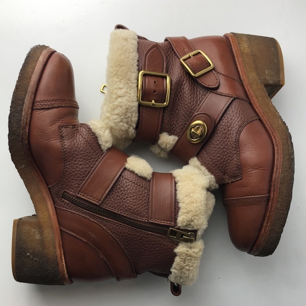 Coach Preston Brown Leather Ankle Boots 6.5 - Picture 11 of 16